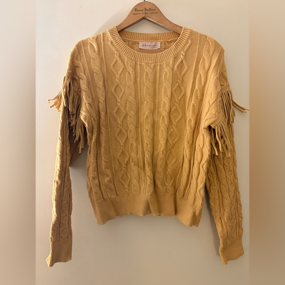 Philosophy Camel Cable Knit Sweater